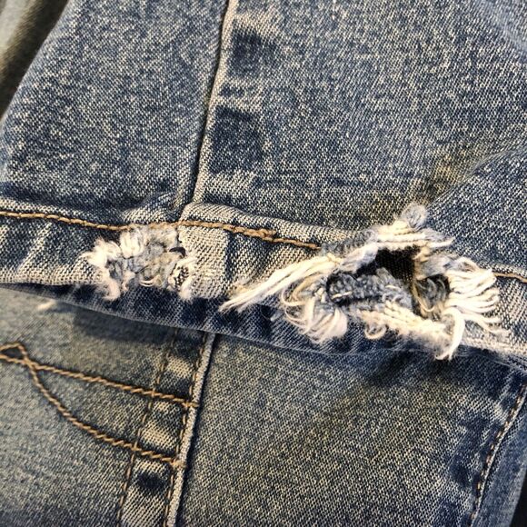 Z Cavaricci Low Rise Jeans Y2K Flare Size 5 Grommets Blue Vintage Distressed - Picture 15 of 15